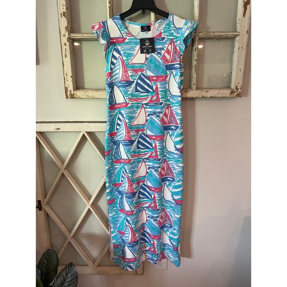NWT Sailor Sailor size small midi dress with sailboats - Picture 1 of 4